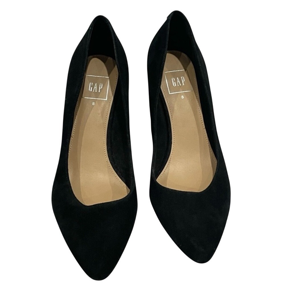 GAP Black Suede‎ Pointed Toe Stiletto Heels Women's Size 8